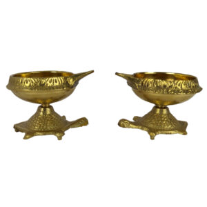 Brass Kubera Tortoise Diyas Big (1 pair)